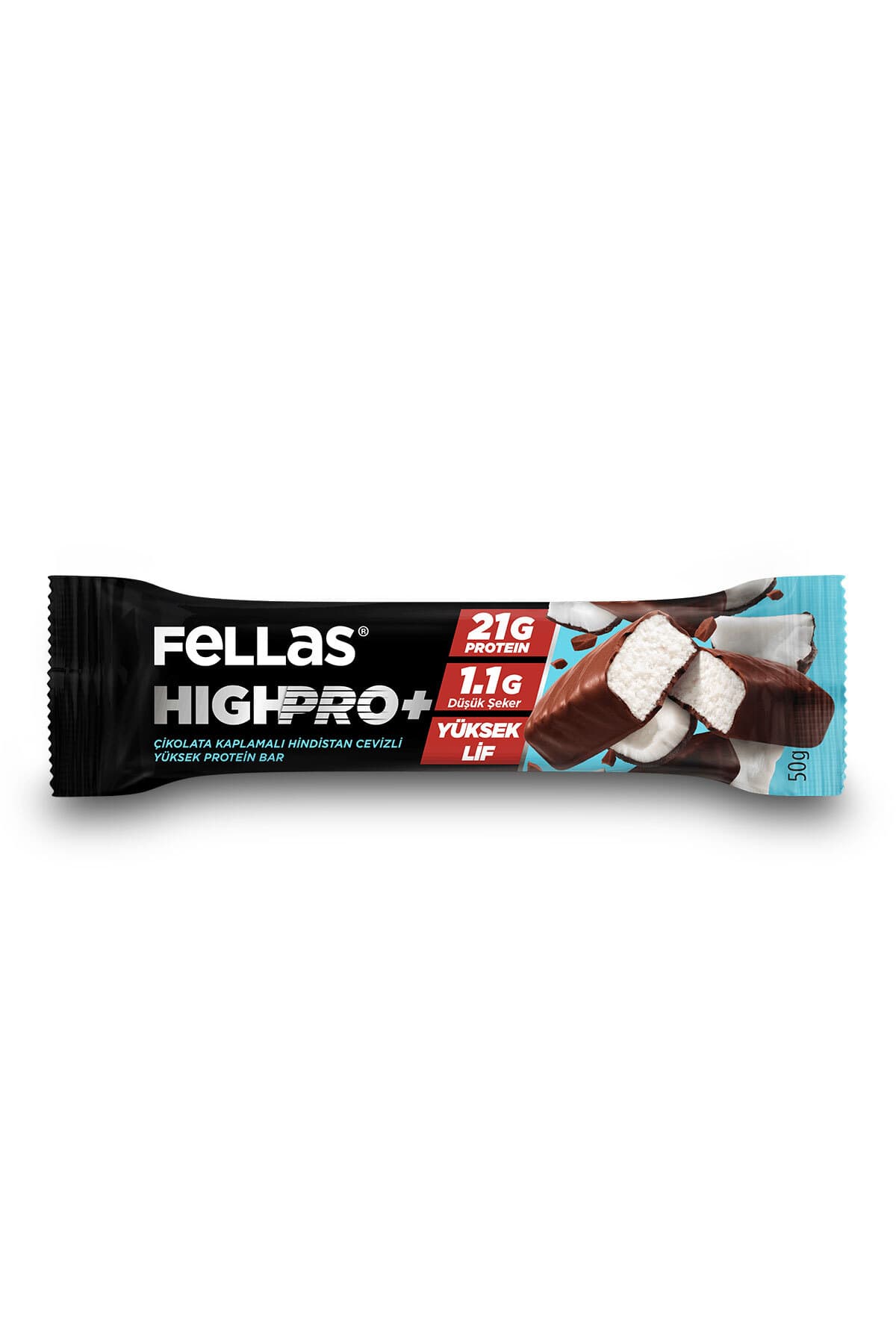 بار پروتئینی Fellas HighPro+ با روکش شکلات و نارگیل 50 g - 12 عدد بار پروتئینی Fellas HighPro+ با روکش شکلات و نارگیل 50 g - 12 عدد