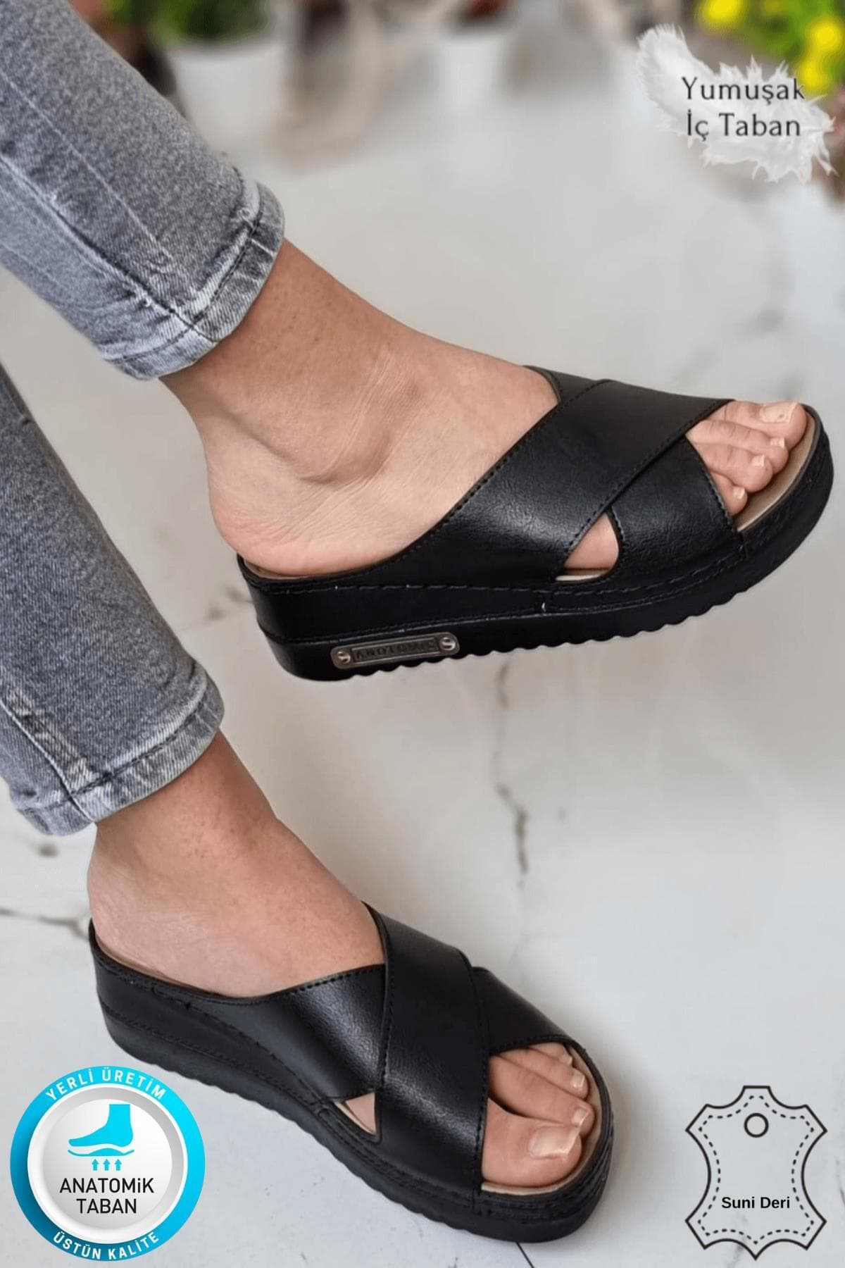 دمپایی زنانه neon shoes آناتومیک و ارتوپدی پاشنهدار سبک مشکی مناسب داخل و خارج خانه دمپایی زنانه neon shoes آناتومیک و ارتوپدی پاشنهدار سبک مشکی مناسب داخل و خارج خانه