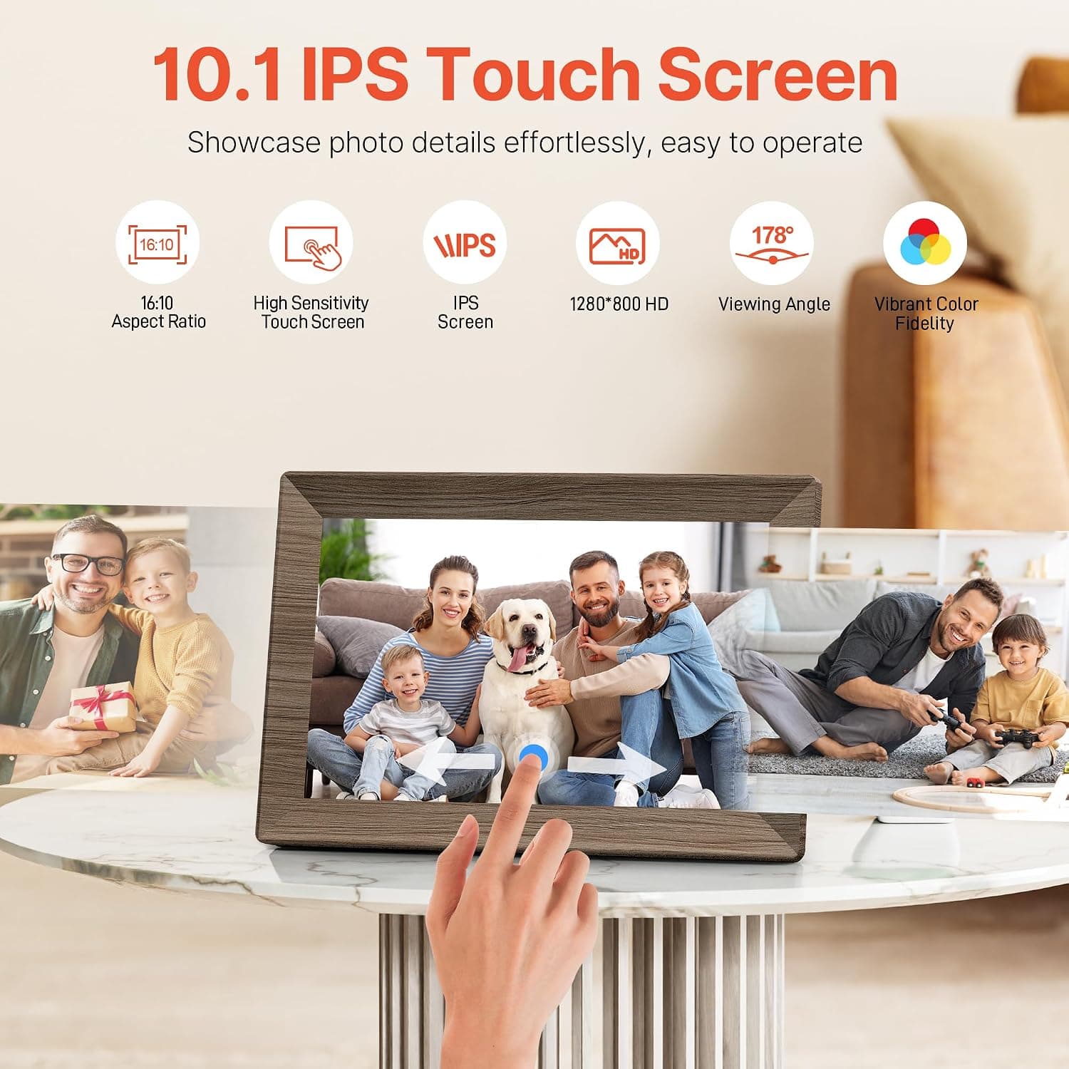 قاب عکس دیجیتال WiFi 10.1 اینچی BIGASUO با حافظه 32GB و صفحهنمایش لمسی IPS مدل Frameo قاب عکس دیجیتال WiFi 10.1 اینچی BIGASUO با حافظه 32GB و صفحهنمایش لمسی IPS مدل Frameo