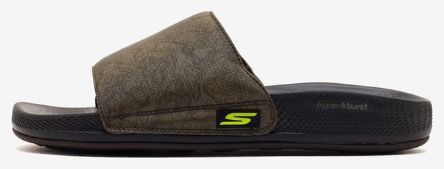 دمپایی مردانه Skechers خاکی HYPER SLIDE TOPOGRAPHIC مدل 229137 OLBK دمپایی مردانه Skechers خاکی HYPER SLIDE TOPOGRAPHIC مدل 229137 OLBK
