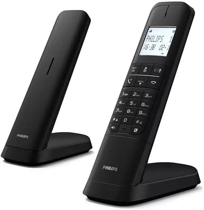 تلفن بیسیم رومیزی دوتایی PHILIPS نمایشگر LCD 4.6 cm دفترچه 50 شماره مدل M4702B/12-2 مشکی تلفن بیسیم رومیزی دوتایی PHILIPS نمایشگر LCD 4.6 cm دفترچه 50 شماره مدل M4702B/12-2 مشکی