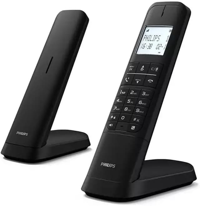 تلفن بیسیم رومیزی دوتایی PHILIPS نمایشگر LCD 4.6 cm دفترچه 50 شماره مدل M4702B/12-2 مشکی تلفن بیسیم رومیزی دوتایی PHILIPS نمایشگر LCD 4.6 cm دفترچه 50 شماره مدل M4702B/12-2 مشکی
