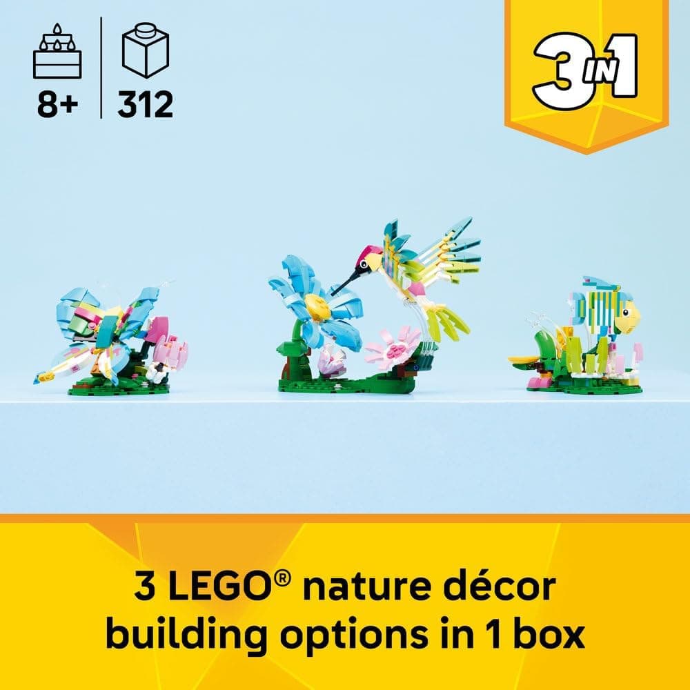 لگو Creator 3in1 Wild Animals مرغ مگسخوار رنگارنگ مدل 31384 لگو Creator 3in1 Wild Animals مرغ مگسخوار رنگارنگ مدل 31384