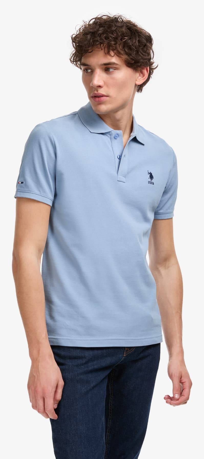 تیشرت مردانه U.S. Polo Assn. فیت اسلیم یقه پولو آبی بیسیک مدل 50322304-VR036 تیشرت مردانه U.S. Polo Assn. فیت اسلیم یقه پولو آبی بیسیک مدل 50322304-VR036