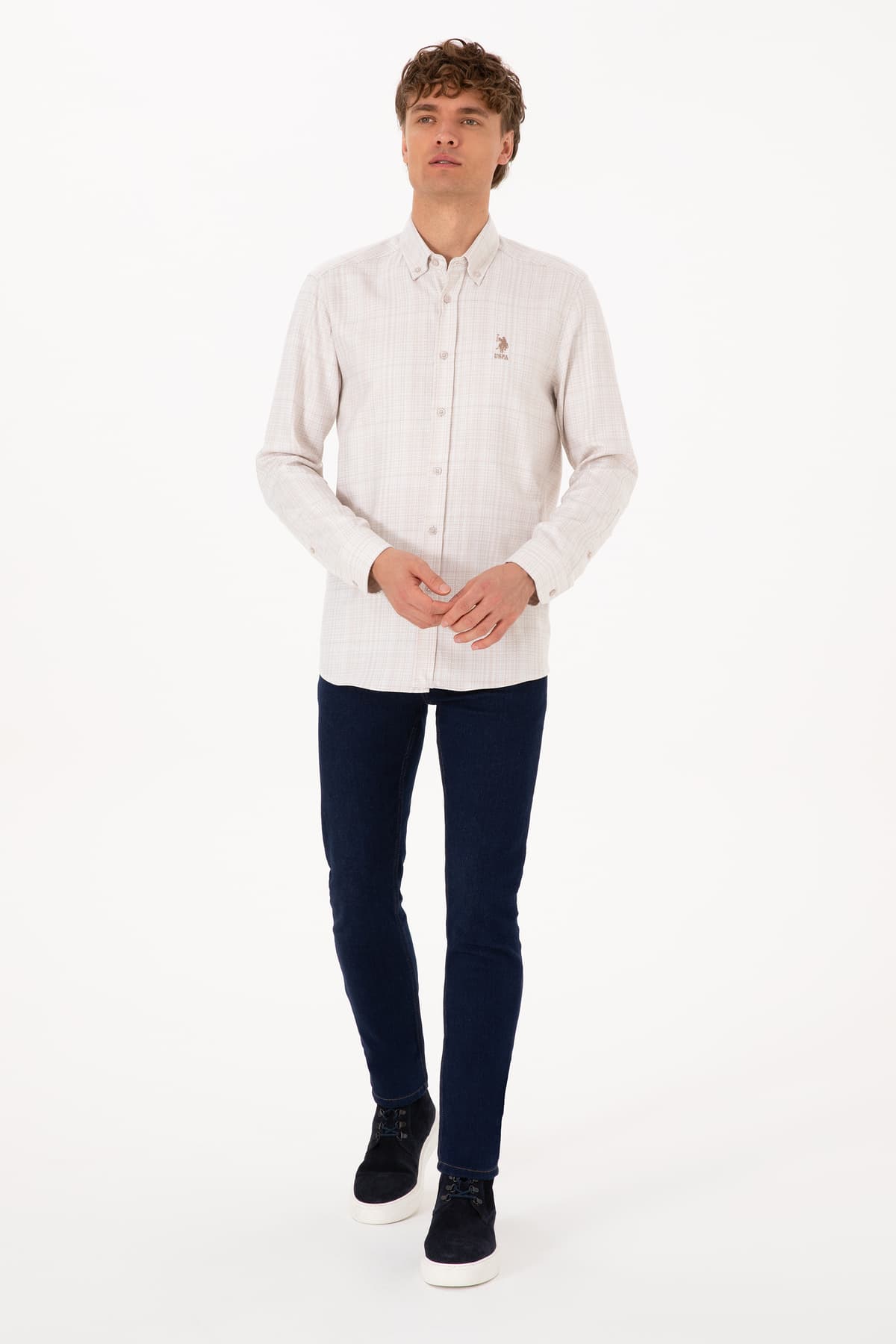 پیراهن مردانه U.S. Polo Assn. کرم آستینبلند مدل 50316640-VR256 پیراهن مردانه U.S. Polo Assn. کرم آستینبلند مدل 50316640-VR256