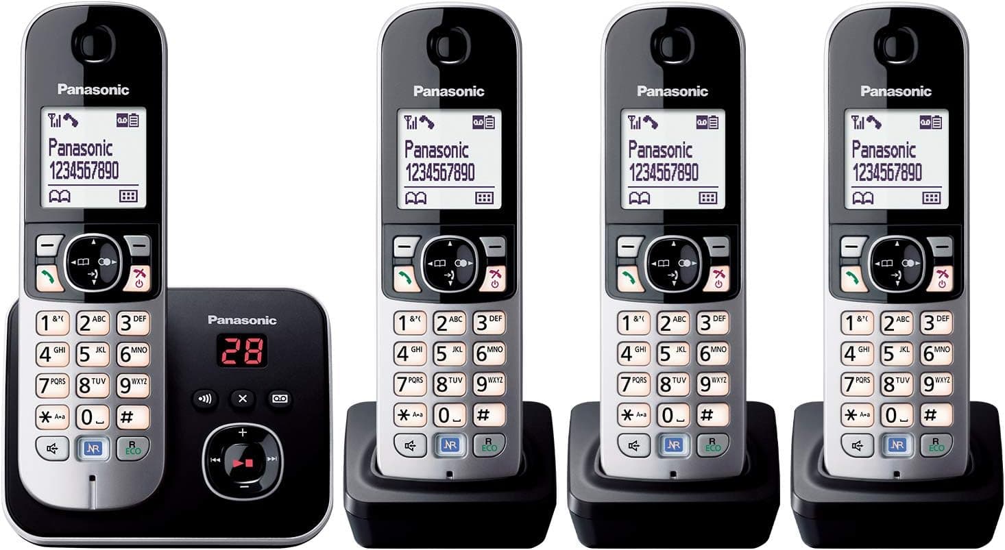 تلفن بیسیم Panasonic با منشی تلفنی و صفحه نمایش نسخه آلمانی مدل KX-TG6822 تلفن بیسیم Panasonic با منشی تلفنی و صفحه نمایش نسخه آلمانی مدل KX-TG6822