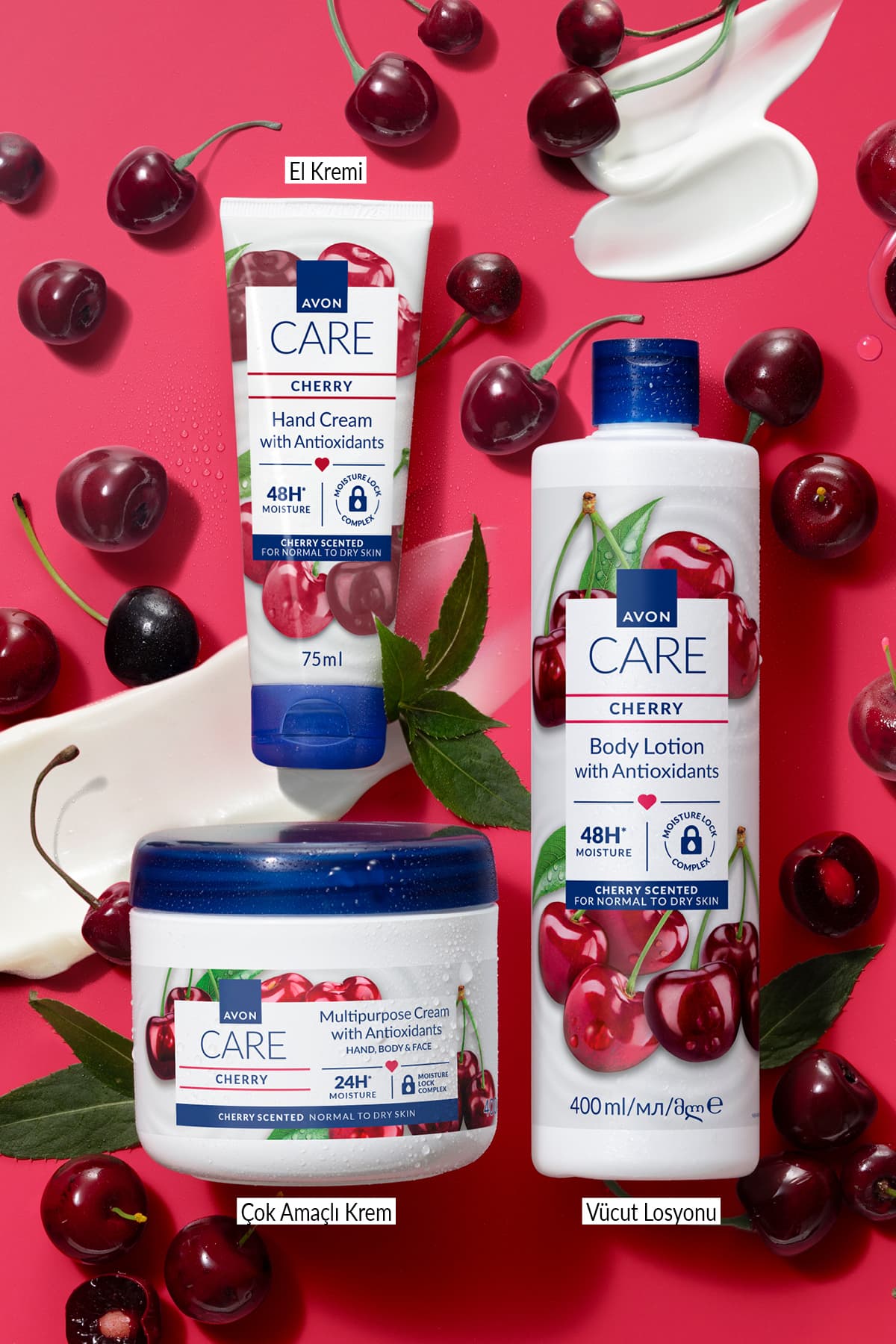 کرم دست Avon Care با رایحه گیلاس 75ml بسته دوتایی کرم دست Avon Care با رایحه گیلاس 75ml بسته دوتایی