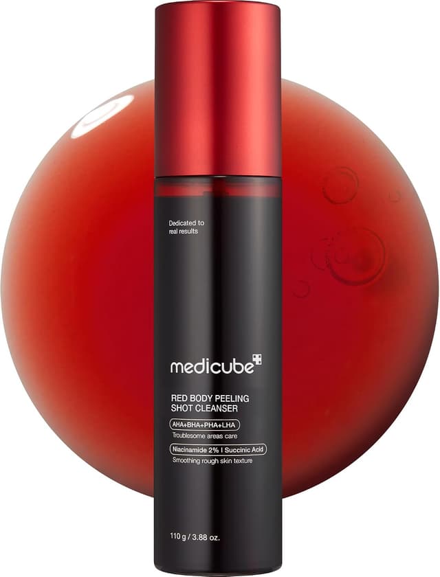 اسپری پاککننده و لایهبردار بدن medicube مدل Red Body Peeling Shot با AHA + BHA + Succinic Acid رایحه توتفرنگی اسپری پاککننده و لایهبردار بدن medicube مدل Red Body Peeling Shot با AHA + BHA + Succinic Acid رایحه توتفرنگی