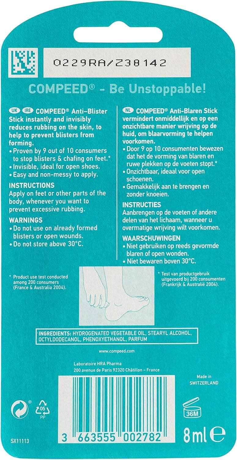 استیک ضد اصطکاک و تاول Compeed برای پا و بدن 8 ml استیک ضد اصطکاک و تاول Compeed برای پا و بدن 8 ml