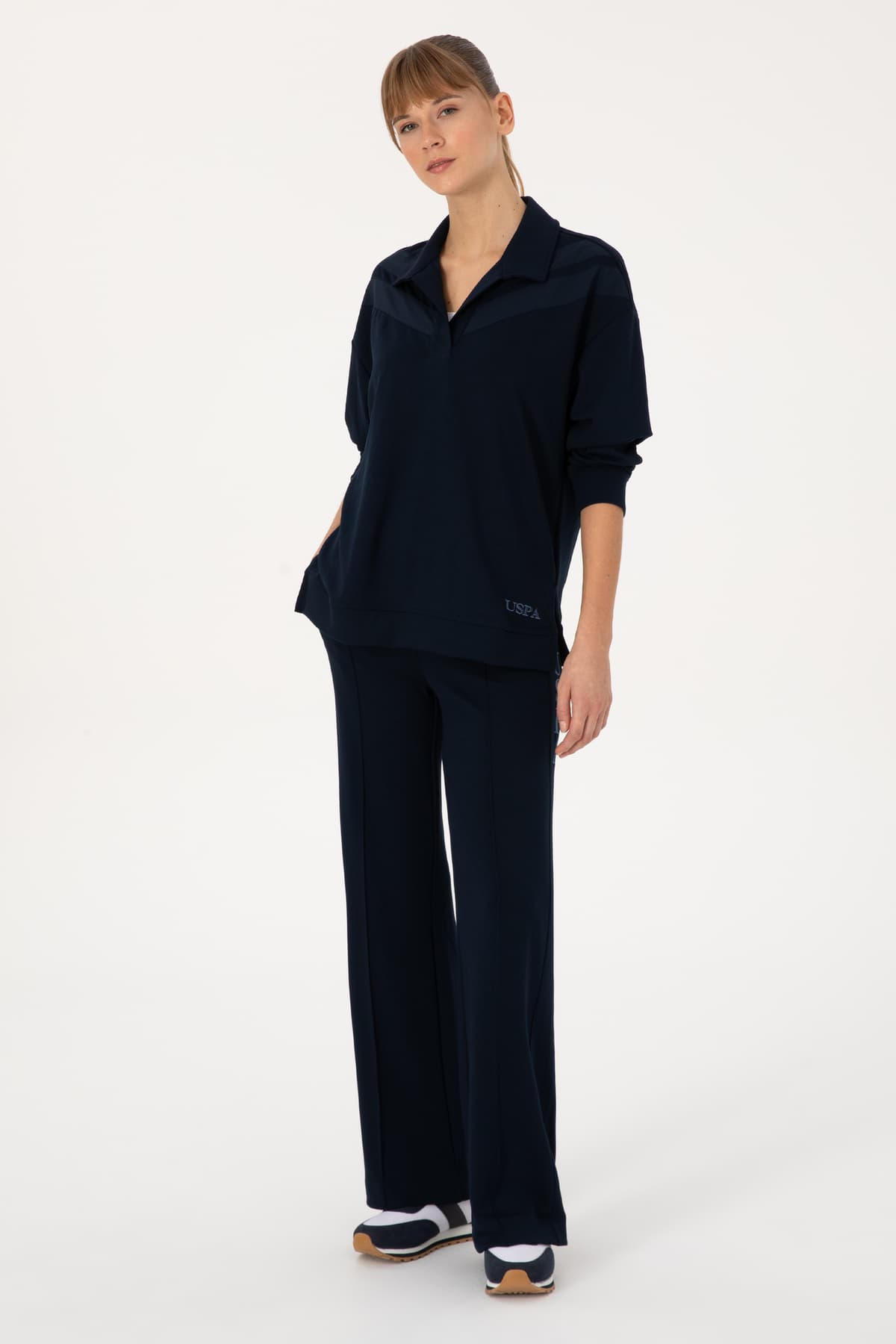 سوئیشرت زنانه U.S. Polo Assn. سرمهای یقه پولو مدل 50309082-VR033 سوئیشرت زنانه U.S. Polo Assn. سرمهای یقه پولو مدل 50309082-VR033