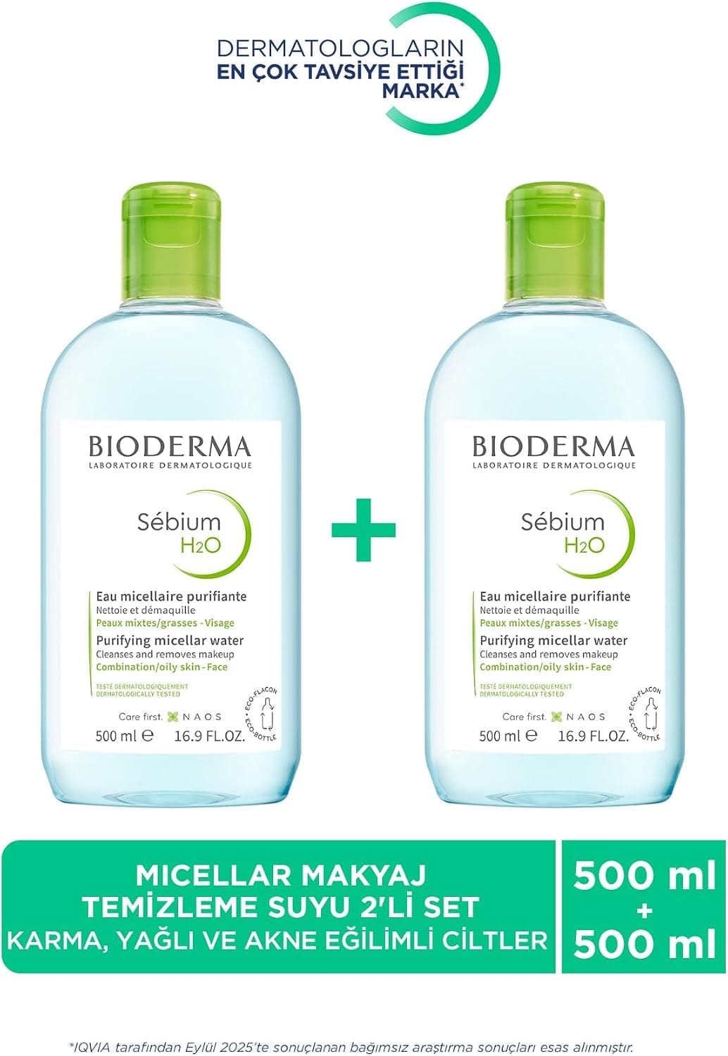 محلول پاککننده Bioderma Sebium H2O 500ml ست دوتایی محلول پاککننده Bioderma Sebium H2O 500ml ست دوتایی