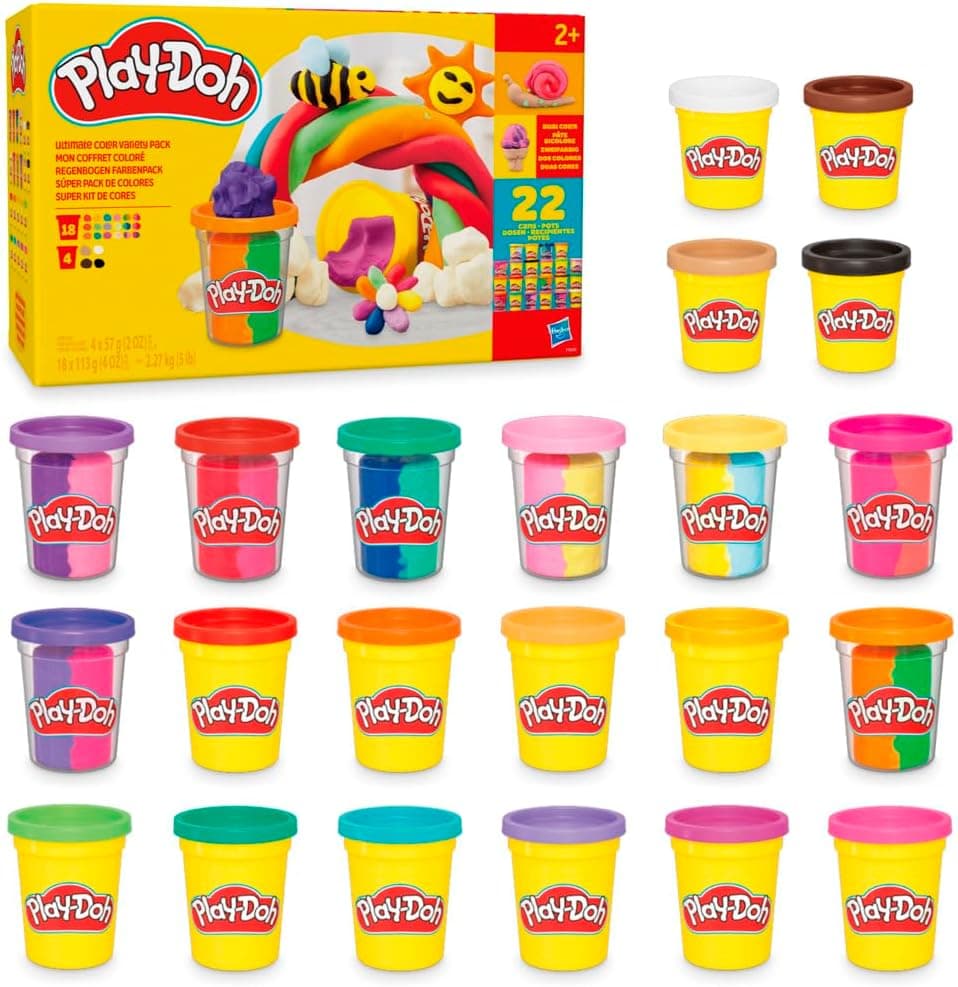 خمیر بازی کودکان دختر و پسر 2 سال به بالا Play-Doh بسته 22تایی رنگهای متنوع با قوطیهای 2 و 4 Ounce خمیر بازی کودکان دختر و پسر 2 سال به بالا Play-Doh بسته 22تایی رنگهای متنوع با قوطیهای 2 و 4 Ounce