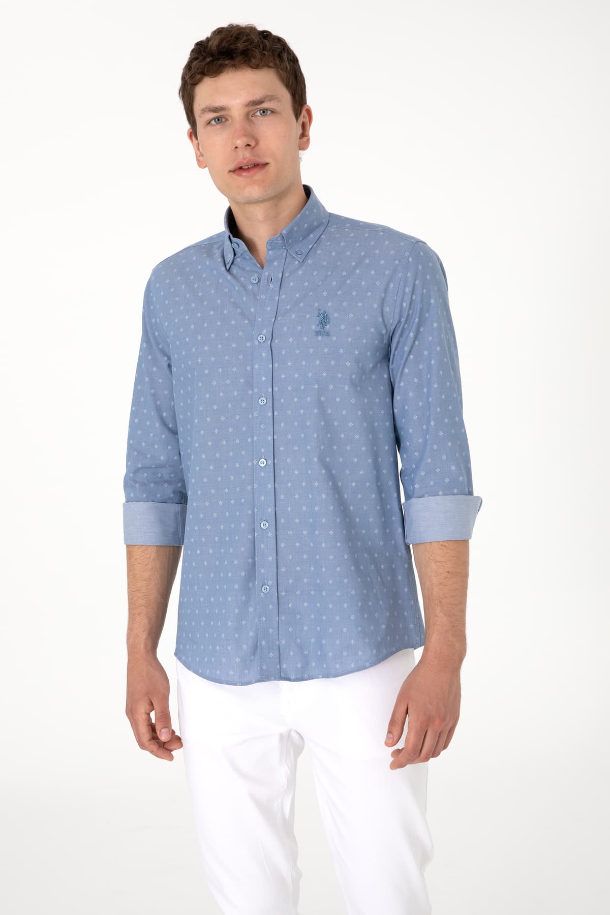 پیراهن مردانه U.S. Polo Assn. آبی آستین بلند مدل 50300515-VR036 پیراهن مردانه U.S. Polo Assn. آبی آستین بلند مدل 50300515-VR036