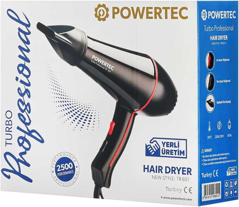 سشوار حرفهای POWERTEC مدل TR-601 2500W سشوار حرفهای POWERTEC مدل TR-601 2500W