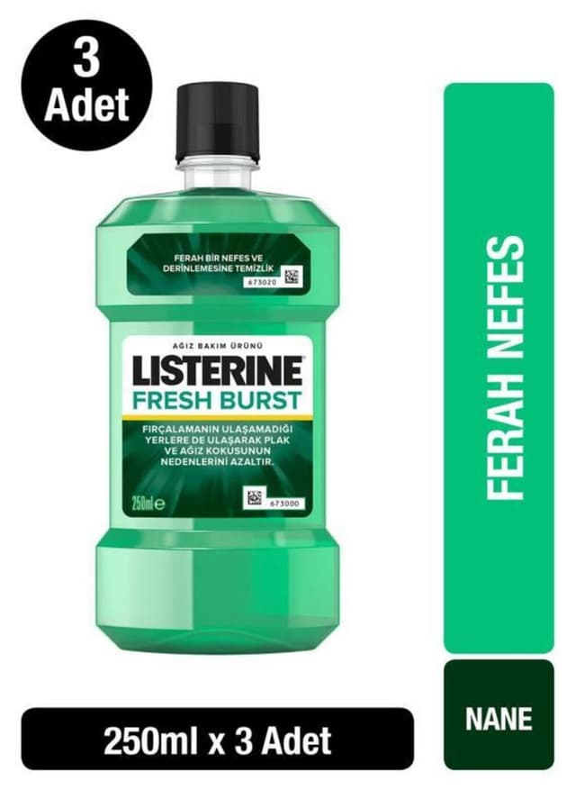 دهانشویه Listerine Fresh Burst 250 ml x3 دهانشویه Listerine Fresh Burst 250 ml x3