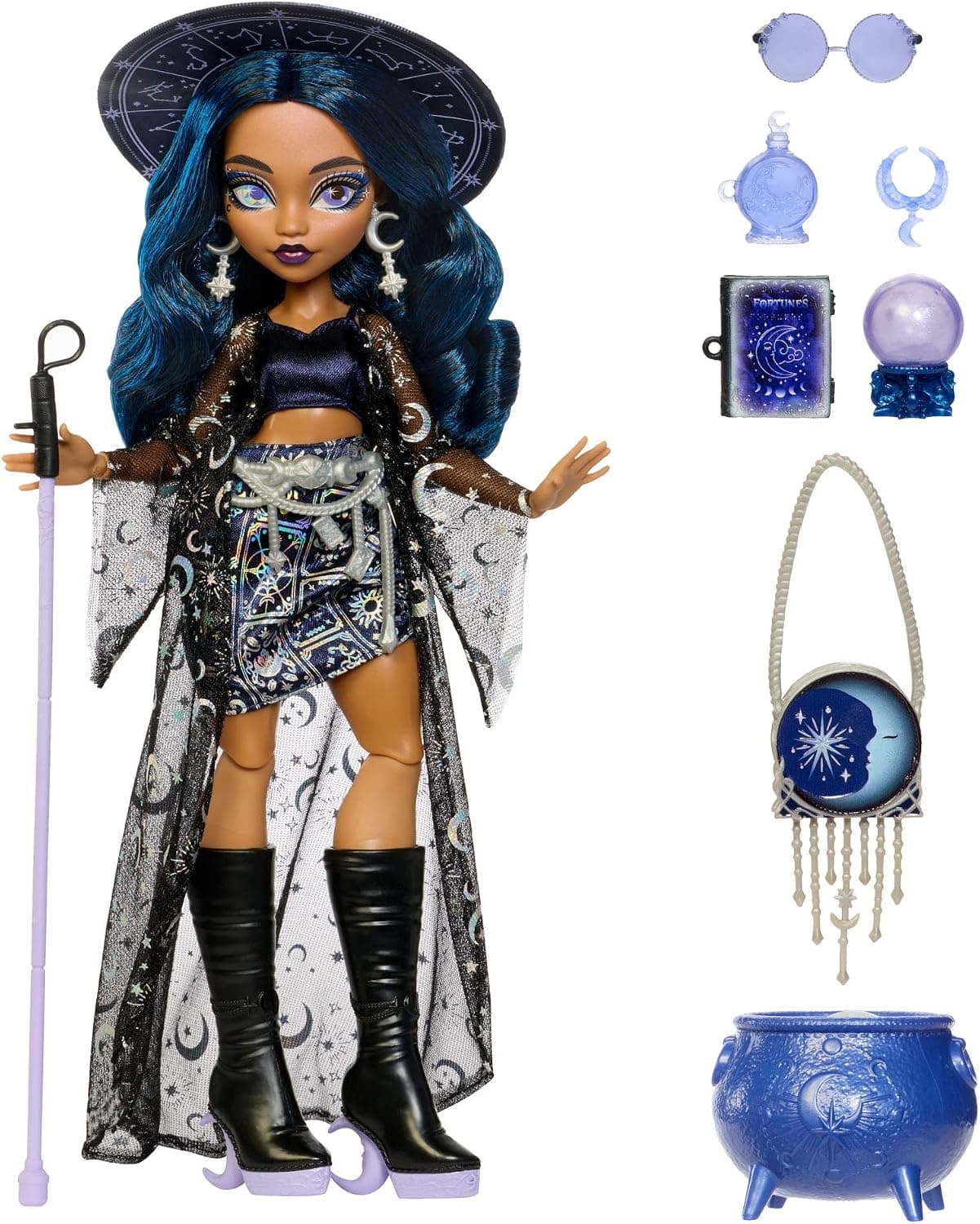 عروسک Monster High Moonspell Magic Claire De Luna با دیگ سورپرایز و گوی کریستالی مدل JMB89 عروسک Monster High Moonspell Magic Claire De Luna با دیگ سورپرایز و گوی کریستالی مدل JMB89