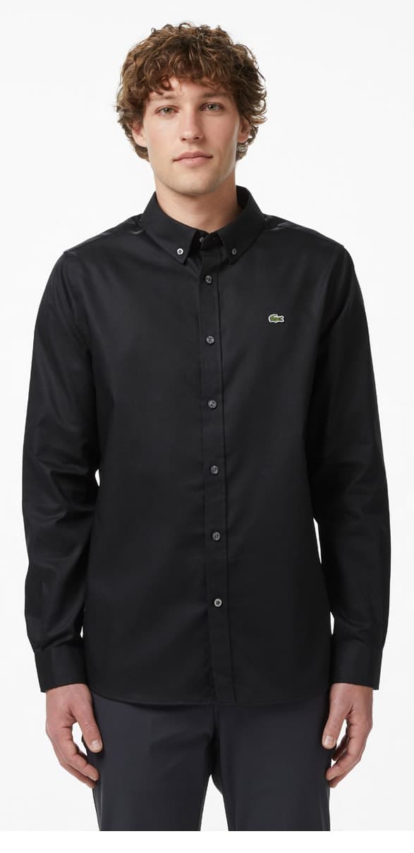 پیراهن مردانه Lacoste یقه دکمهدار فیت اسلیم مشکی پیراهن مردانه Lacoste یقه دکمهدار فیت اسلیم مشکی