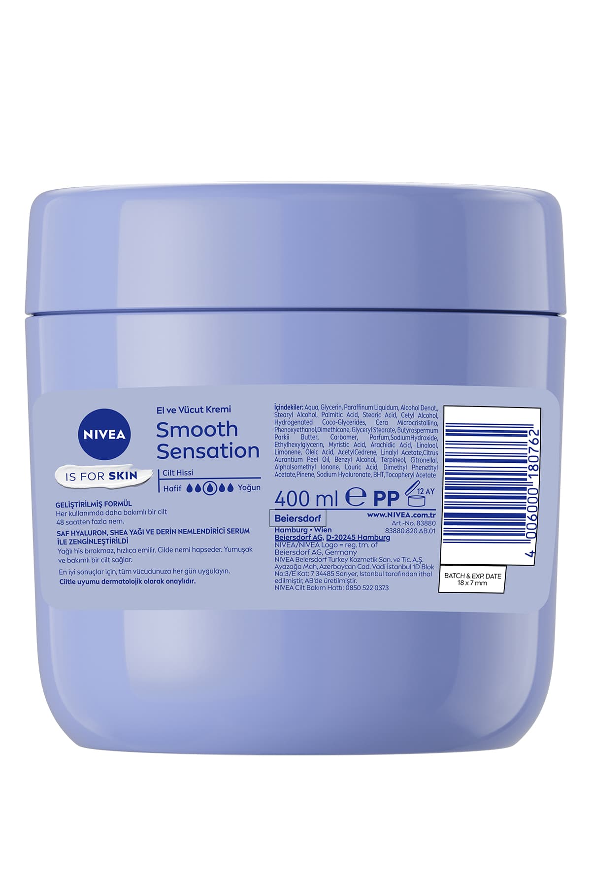 کرم دست و بدن NIVEA Smooth Sensation برای پوست خشک، مرطوبکننده 48 ساعته 400ml کرم دست و بدن NIVEA Smooth Sensation برای پوست خشک، مرطوبکننده 48 ساعته 400ml