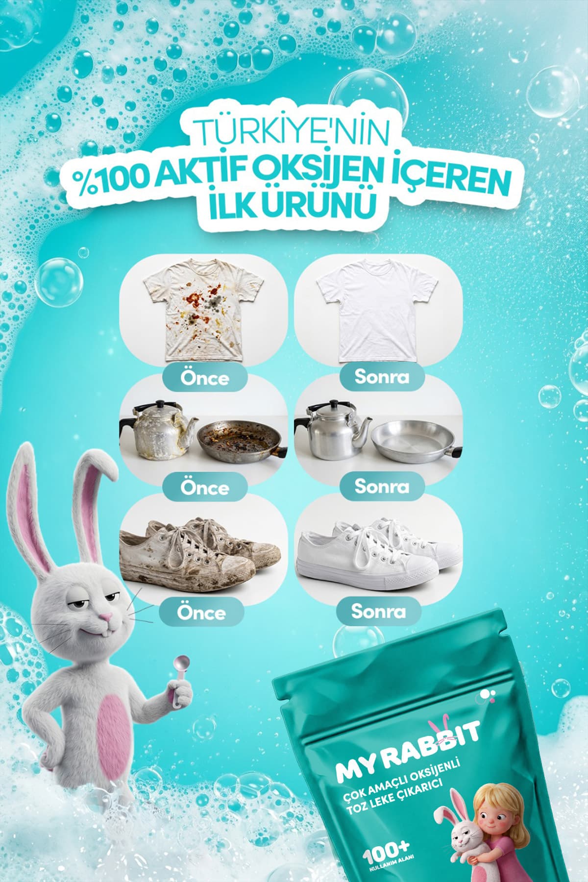 پودر لکهبر و سفیدکننده اکسیژنه چندمنظوره لباس و سطوح My Rabbit! 800 gr پودر لکهبر و سفیدکننده اکسیژنه چندمنظوره لباس و سطوح My Rabbit! 800 gr