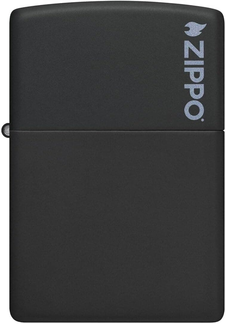 فندک Zippo مشکی مات با لوگوی مشکی مدل 218zl-000023 فندک Zippo مشکی مات با لوگوی مشکی مدل 218zl-000023