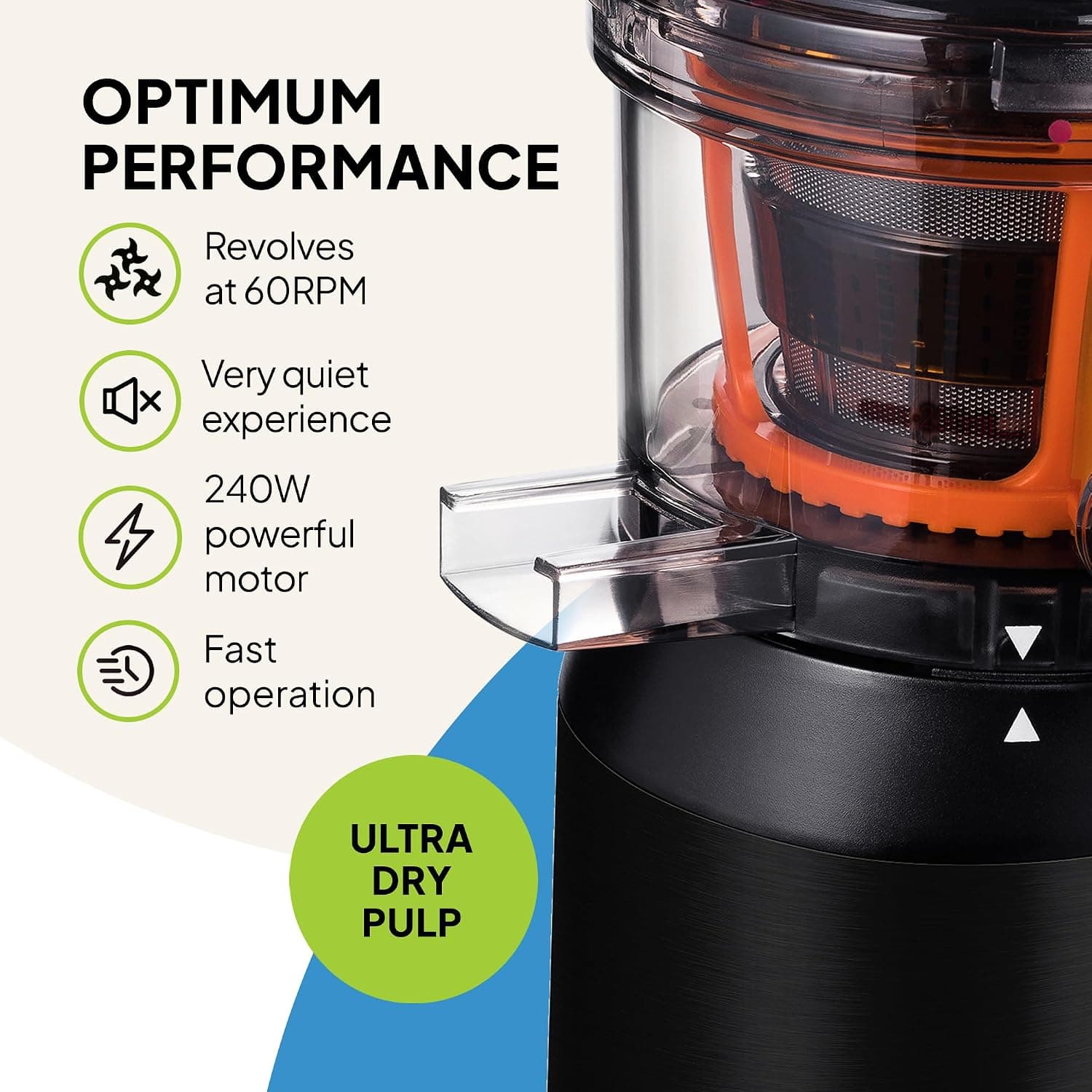 آبمیوهگیری FRIDJA پرس سرد 240W دهانه 78mm بدون BPA مدل f1900 آبمیوهگیری FRIDJA پرس سرد 240W دهانه 78mm بدون BPA مدل f1900