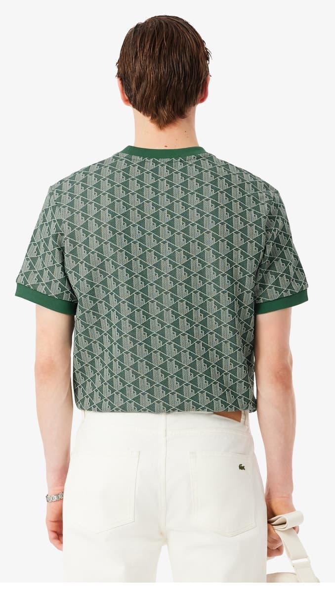 تیشرت مردانه Lacoste یقه گرد فیت کلاسیک مونوگرام سبز تیره تیشرت مردانه Lacoste یقه گرد فیت کلاسیک مونوگرام سبز تیره