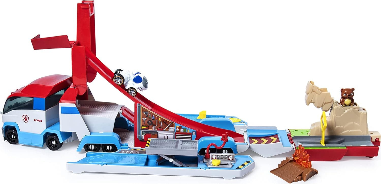 مجموعه پیست بازی کودکان Paw Patrol تبدیلشونده 2-in-1 برای خودروهای فلزی True Metal مدل PAW Patroller مجموعه پیست بازی کودکان Paw Patrol تبدیلشونده 2-in-1 برای خودروهای فلزی True Metal مدل PAW Patroller
