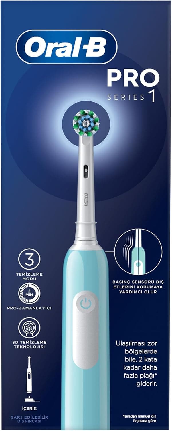 مسواک برقی Oral-B Pro Series 1 دوتایی سیاه و آبی ۲ سر مسواک برقی Oral-B Pro Series 1 دوتایی سیاه و آبی ۲ سر