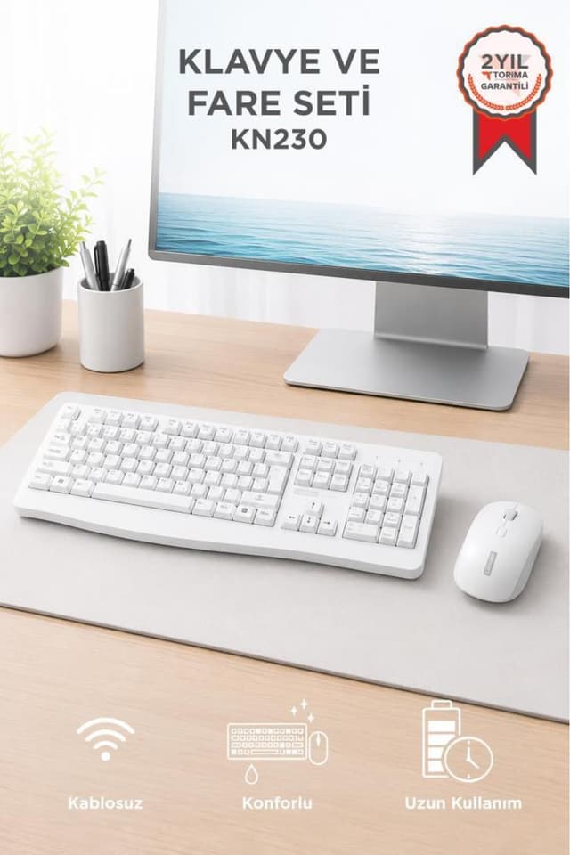 ست کیبورد و ماوس بیسیم با گیرنده USB Lenovo مدل KN230 سفید ست کیبورد و ماوس بیسیم با گیرنده USB Lenovo مدل KN230 سفید