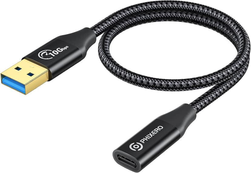 آداپتور PHIXERO USB C نری به USB مردی 3.1 Gen 2 با 10Gbps و 3A 1 Ft آداپتور PHIXERO USB C نری به USB مردی 3.1 Gen 2 با 10Gbps و 3A 1 Ft