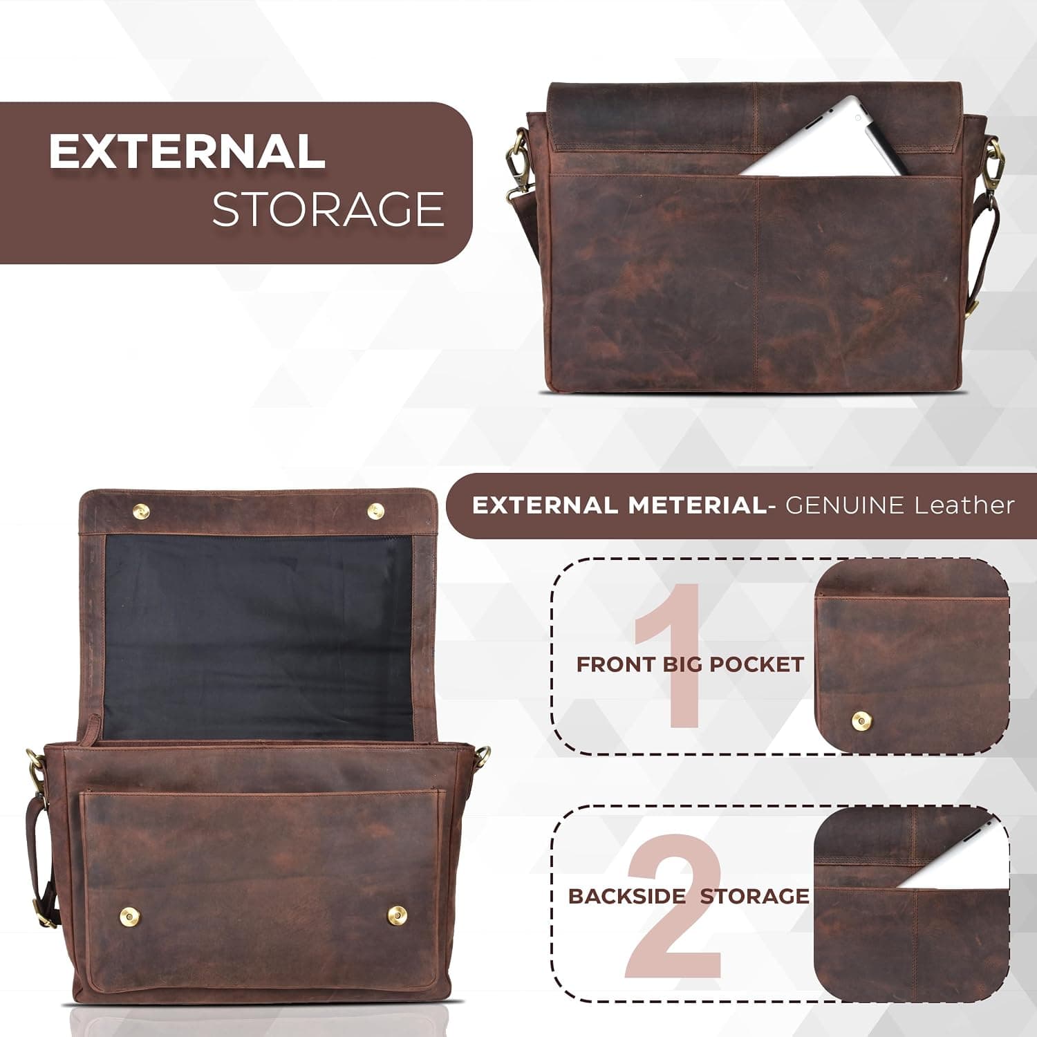کیف رودوشی مردانه و زنانه Oak Leathers مناسب لپتاپ با بند قابل تنظیم کیف رودوشی مردانه و زنانه Oak Leathers مناسب لپتاپ با بند قابل تنظیم