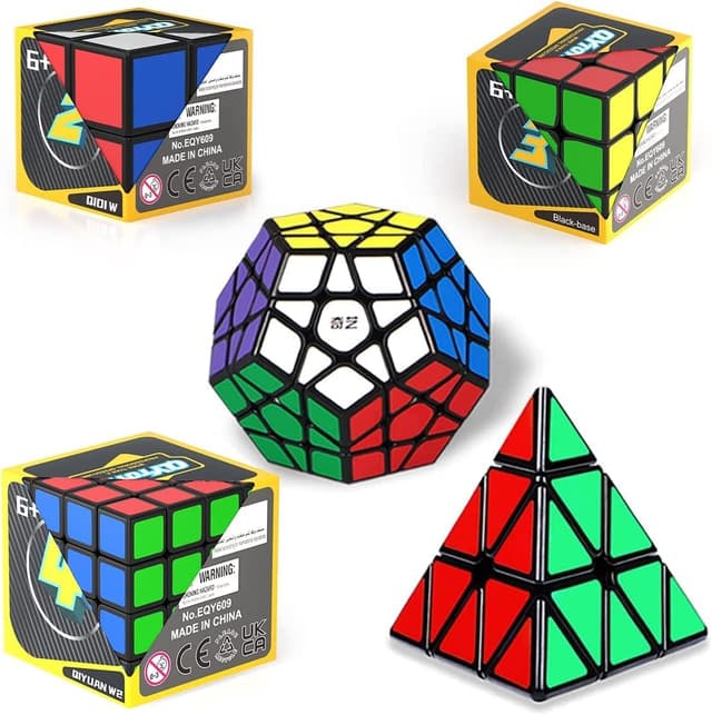 مجموعه مکعبهای سرعتی Generic برای کودکان و بزرگسالان شامل 2x2x2، 3x3x3، 4x4x4، Megaminx و Pyramid Cube مشکی 5 عددی مجموعه مکعبهای سرعتی Generic برای کودکان و بزرگسالان شامل 2x2x2، 3x3x3، 4x4x4، Megaminx و Pyramid Cube مشکی 5 عددی