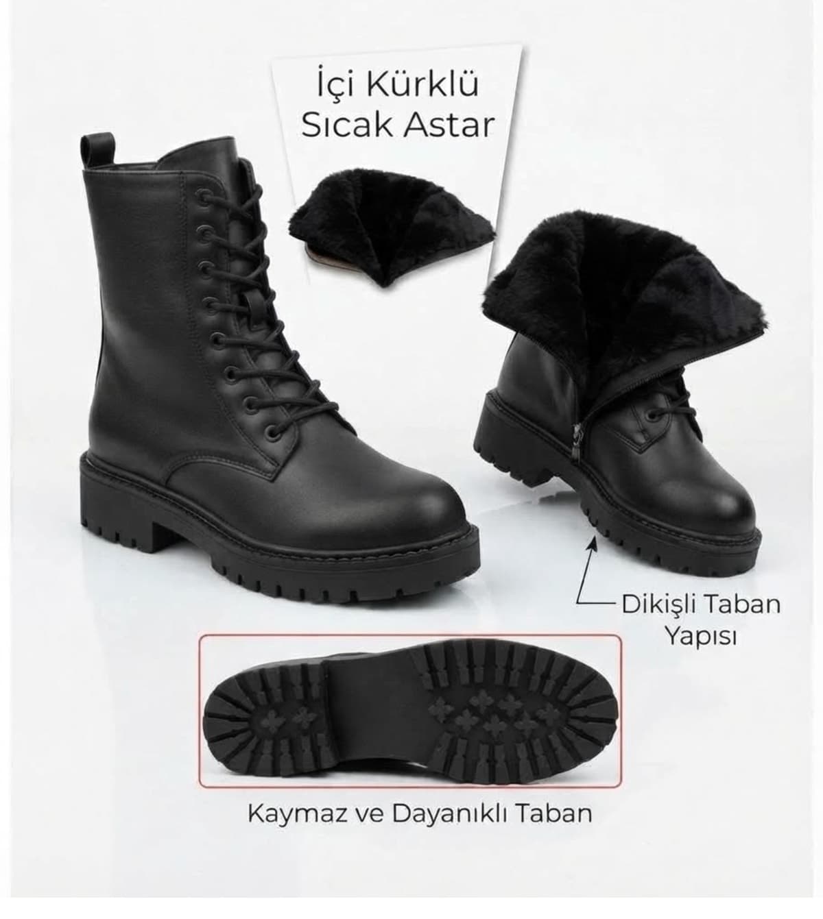 بوت زنانه zege shoes کف ضخیم زیپدار و بندی ضدآب و ضدسرما بوت زنانه zege shoes کف ضخیم زیپدار و بندی ضدآب و ضدسرما