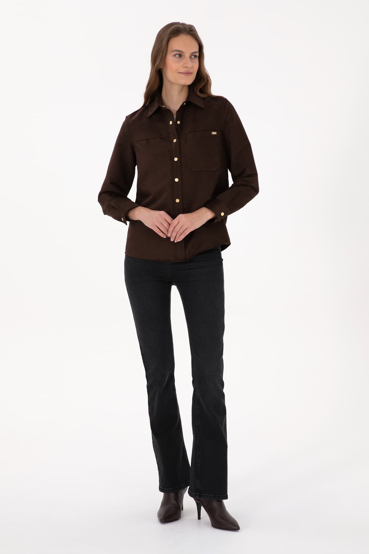 پیراهن زنانه آستینبلند قهوهای U.S. Polo Assn. مدل 50317242-VR029 پیراهن زنانه آستینبلند قهوهای U.S. Polo Assn. مدل 50317242-VR029