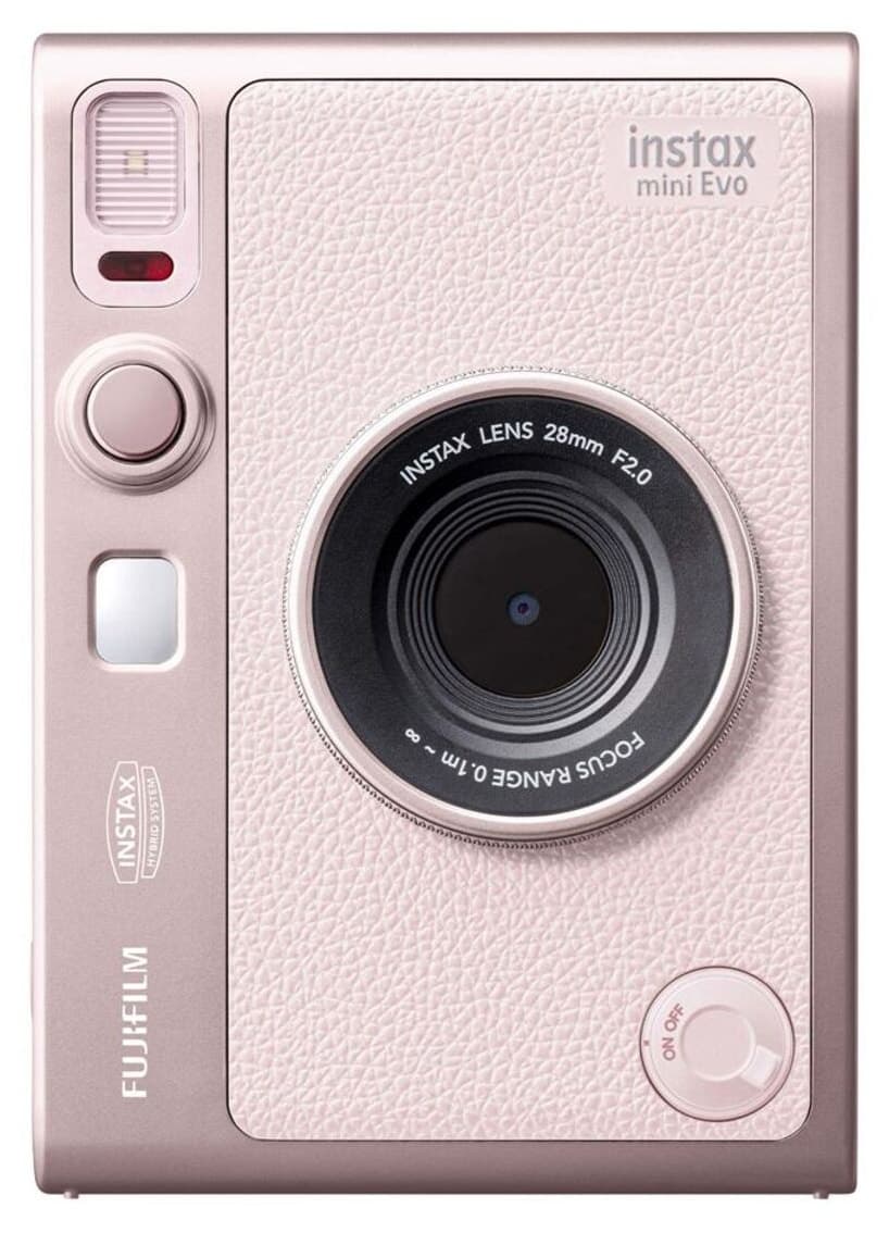دوربین عکاسی Instax mini evo صورتی به همراه ست هدیه دوربین عکاسی Instax mini evo صورتی به همراه ست هدیه