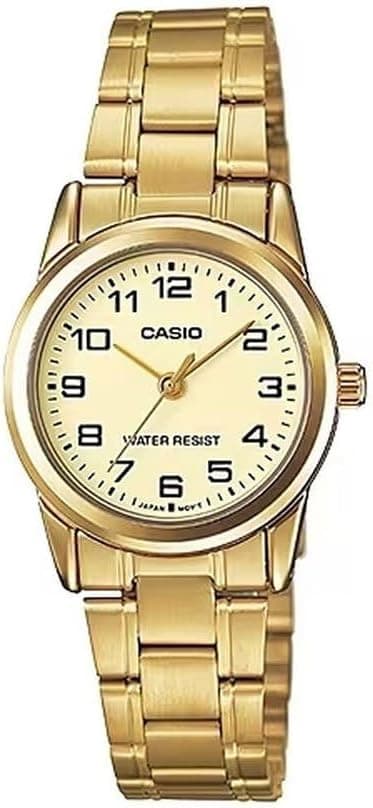 ساعت مچی زنانه Casio آنالوگ استاندارد طلایی مدل LTP-V001G-9BUDF ساعت مچی زنانه Casio آنالوگ استاندارد طلایی مدل LTP-V001G-9BUDF