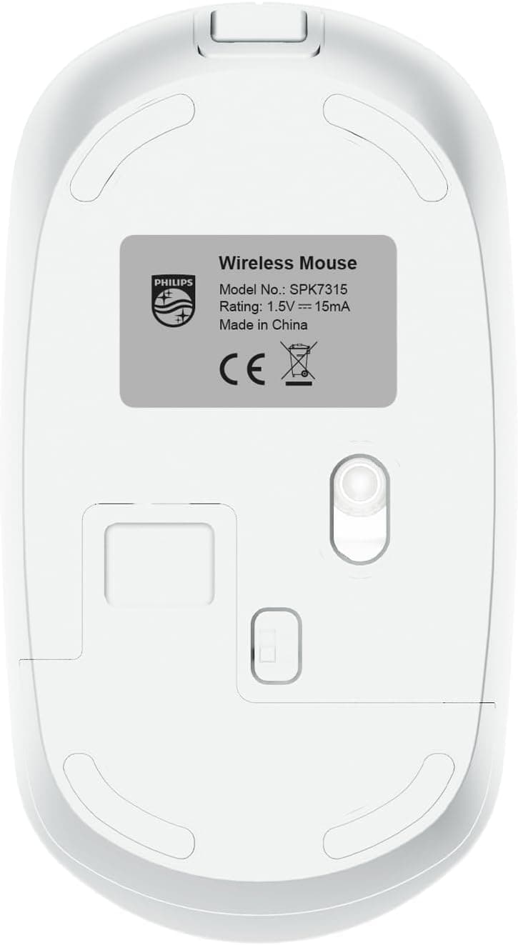 ماوس اپتیکال بیسیم 3 دکمهای PHILIPS سفید 1200DPI مدل SPK7315 ماوس اپتیکال بیسیم 3 دکمهای PHILIPS سفید 1200DPI مدل SPK7315