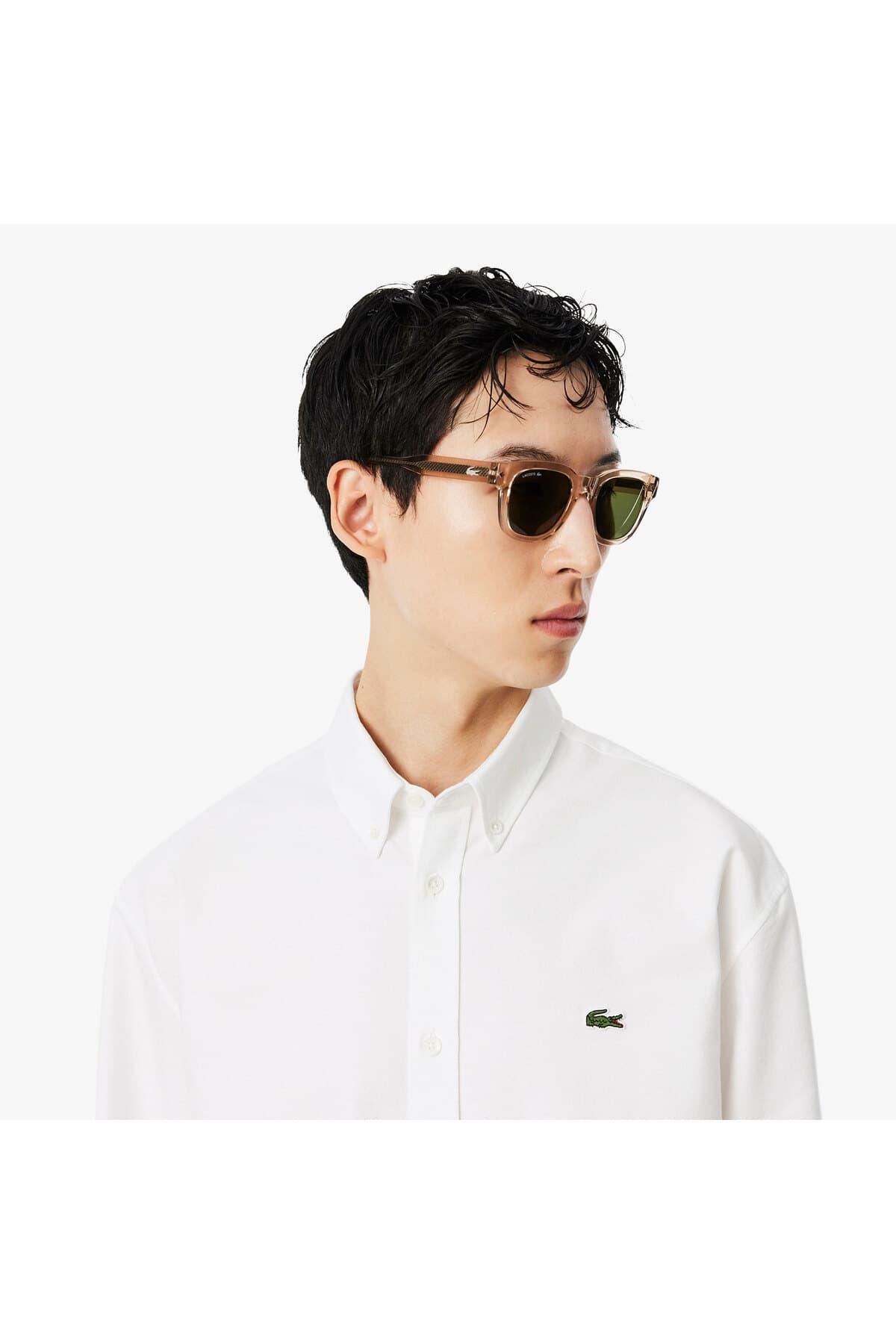 پیراهن مردانه Lacoste سفید یقه دکمهدار فیت معمولی پیراهن مردانه Lacoste سفید یقه دکمهدار فیت معمولی