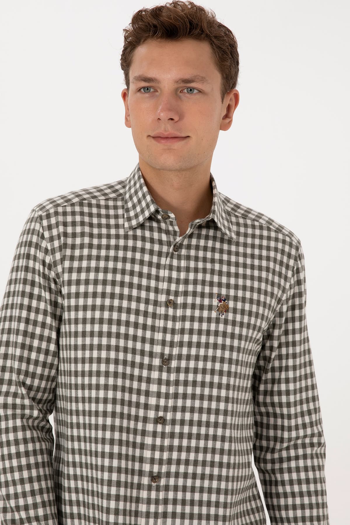 پیراهن مردانه U.S. Polo Assn. آستین بلند چهارخانه سبز تیره مدل 50316593-VR079 پیراهن مردانه U.S. Polo Assn. آستین بلند چهارخانه سبز تیره مدل 50316593-VR079