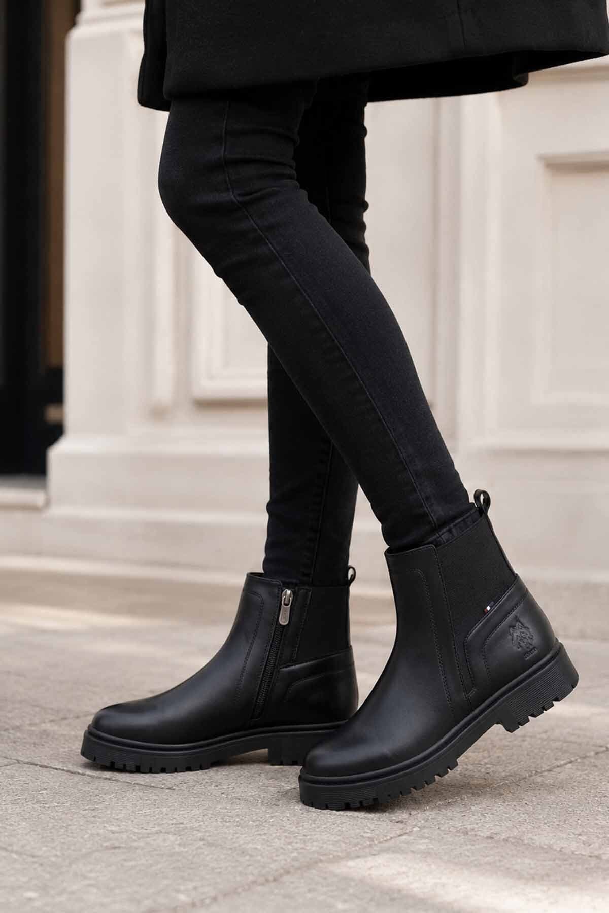بوت زنانه U.S. Polo Assn. مشکی مدل Chelsea زیپدار کف ضخیم روزمره بوت زنانه U.S. Polo Assn. مشکی مدل Chelsea زیپدار کف ضخیم روزمره