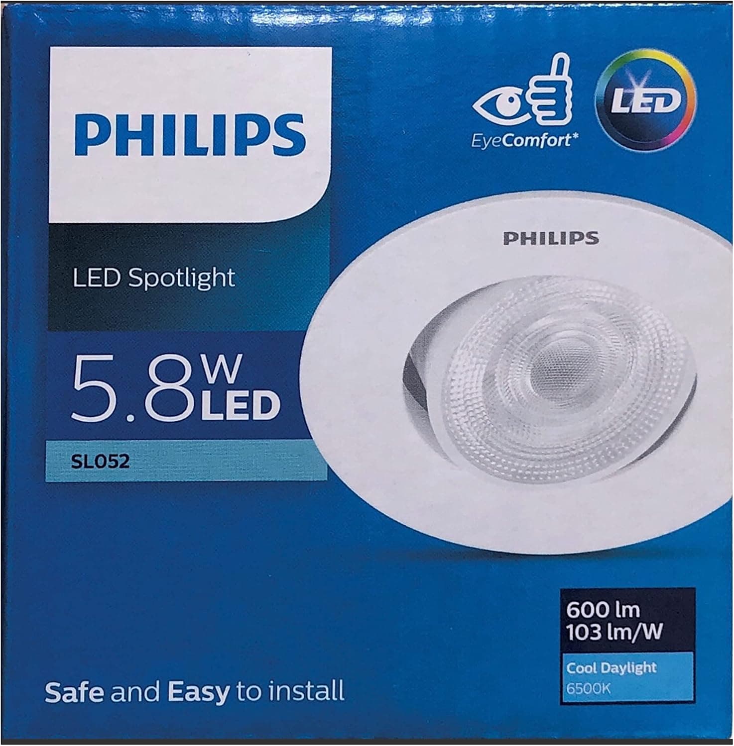 لامپ اسپات LED Philips 5.8W CoolDayLight مدل SL052 RD SPOT 070 65K WH WV MET لامپ اسپات LED Philips 5.8W CoolDayLight مدل SL052 RD SPOT 070 65K WH WV MET