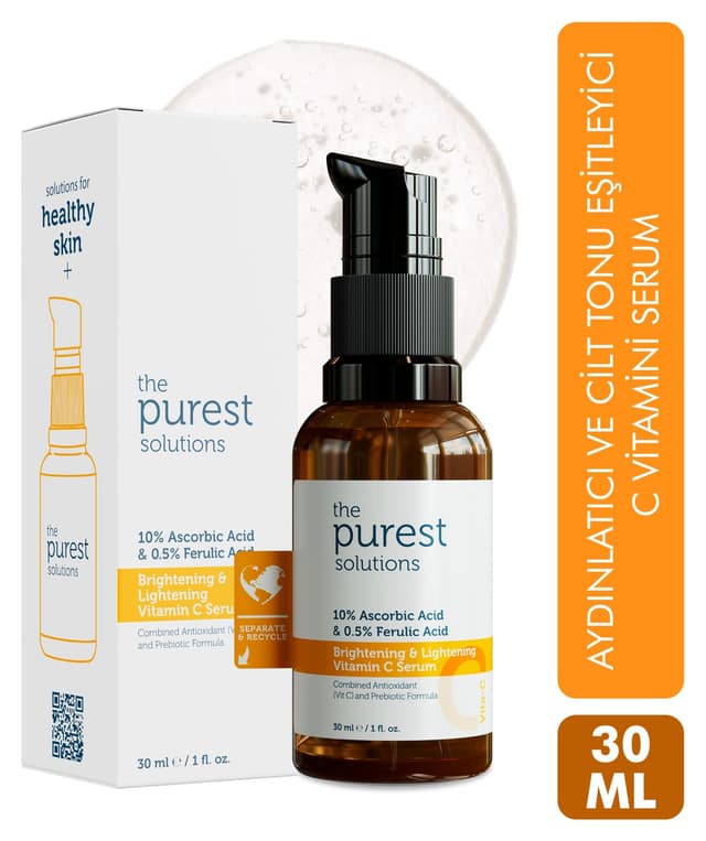 سرم مراقبتی روشنکننده و یکنواختکننده رنگ پوست The Purest Solutions حاوی ویتامین C، 30 ml، %10 Ascorbic Acid و %0,5 Ferulic Acid سرم مراقبتی روشنکننده و یکنواختکننده رنگ پوست The Purest Solutions حاوی ویتامین C، 30 ml، %10 Ascorbic Acid و %0,5 Ferulic Acid