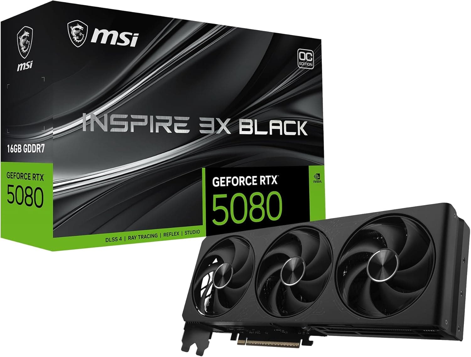 کارت گرافیک MSI GeForce RTX 5080 16G INSPIRE 3X OC مشکی کارت گرافیک MSI GeForce RTX 5080 16G INSPIRE 3X OC مشکی