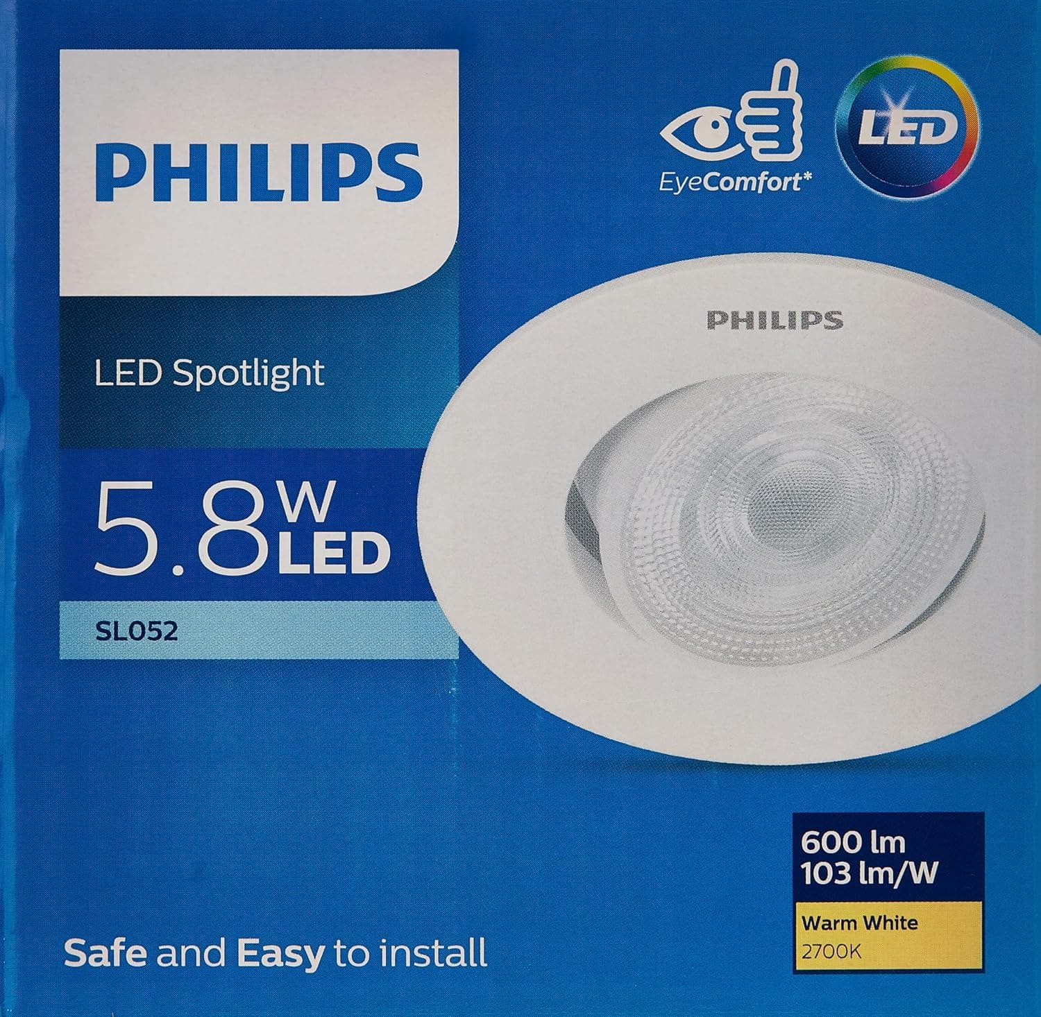 اسپات لایت Philips نور گرم مدل SL052 RD SPOT 070 5.8W 27K WH WV MET اسپات لایت Philips نور گرم مدل SL052 RD SPOT 070 5.8W 27K WH WV MET