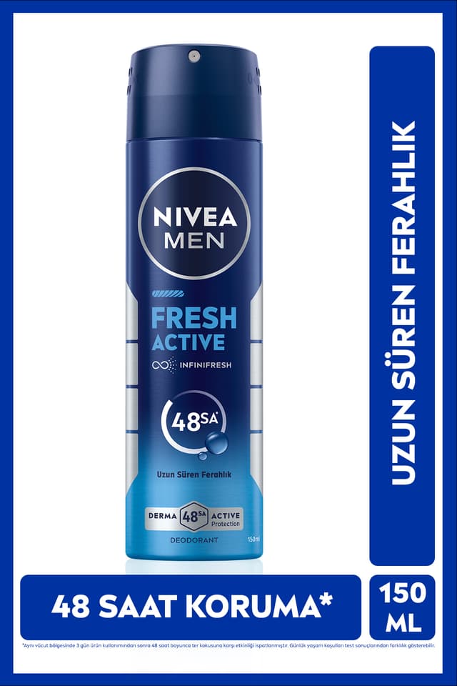 اسپری دئودورانت مردانه NIVEA Fresh Active مدل 150ml اسپری دئودورانت مردانه NIVEA Fresh Active مدل 150ml