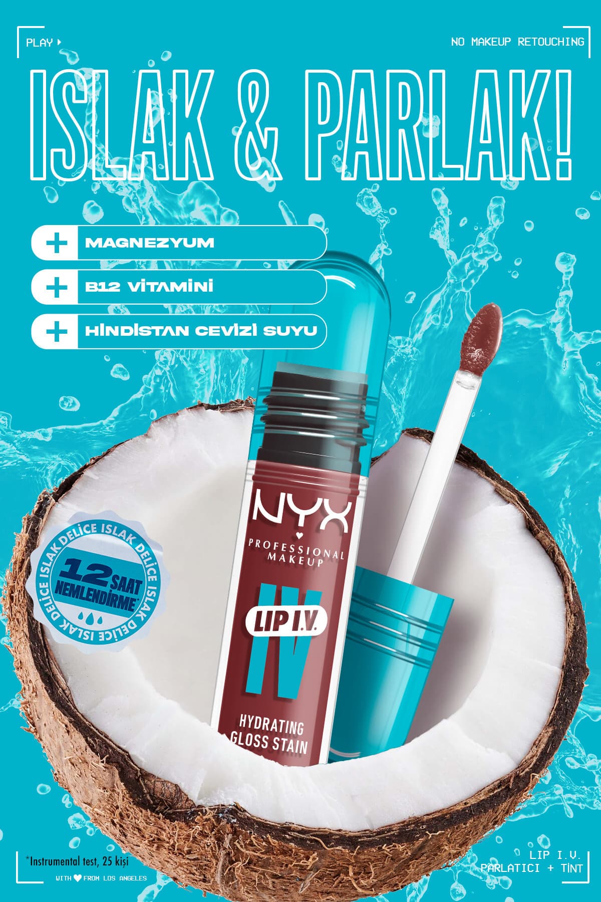 برق لب و تینت لب ویتامیندار NYX Professional Makeup مدل 08 Drippin' In Rose برق لب و تینت لب ویتامیندار NYX Professional Makeup مدل 08 Drippin' In Rose