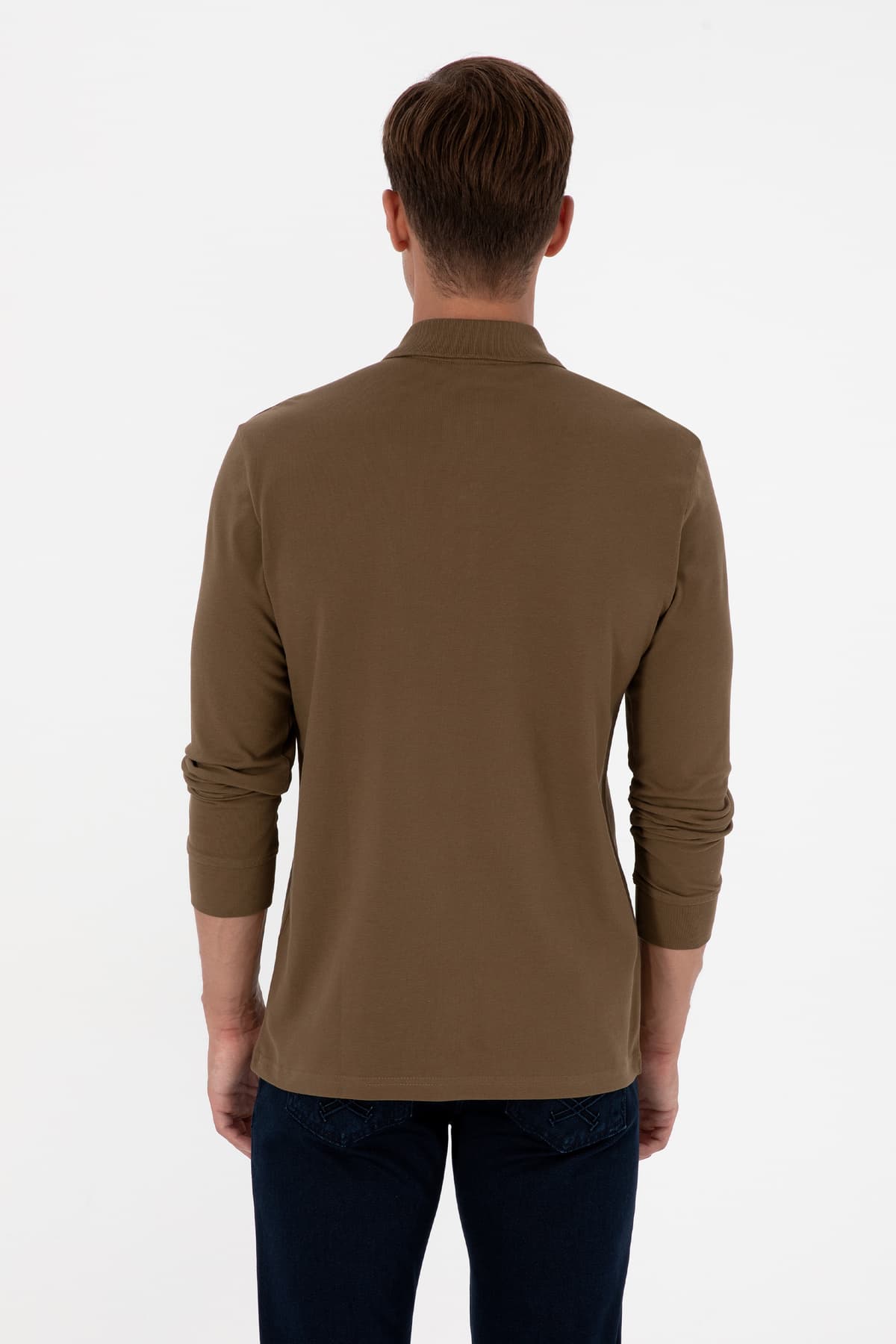 سوئیشرت مردانه U.S. Polo Assn. رگولار فیت یقه پولو خاکی بیسیک مدل 50313772-VR027 سوئیشرت مردانه U.S. Polo Assn. رگولار فیت یقه پولو خاکی بیسیک مدل 50313772-VR027