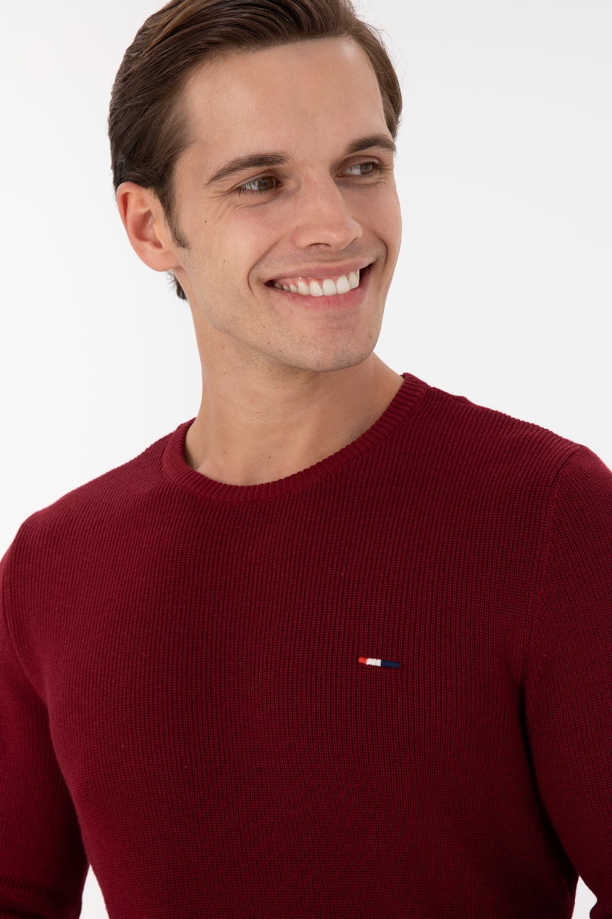 پلیور مردانه U.S. Polo Assn. فیت اسلیم یقه گرد زرشکی مدل 50298282-VR014 پلیور مردانه U.S. Polo Assn. فیت اسلیم یقه گرد زرشکی مدل 50298282-VR014