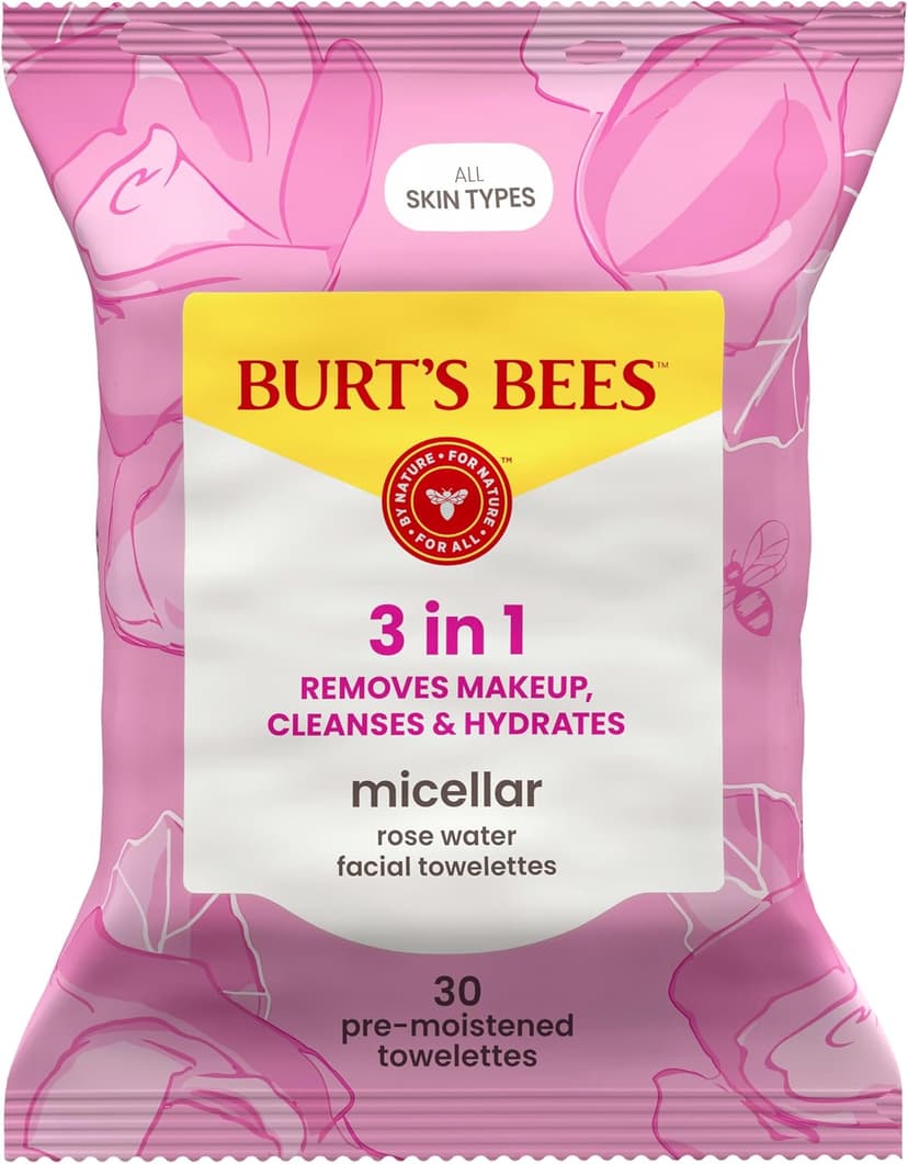 دستمال مرطوب میسلار پاککننده آرایش Burt's Bees با آب گل محمدی 30 عدد دستمال مرطوب میسلار پاککننده آرایش Burt's Bees با آب گل محمدی 30 عدد