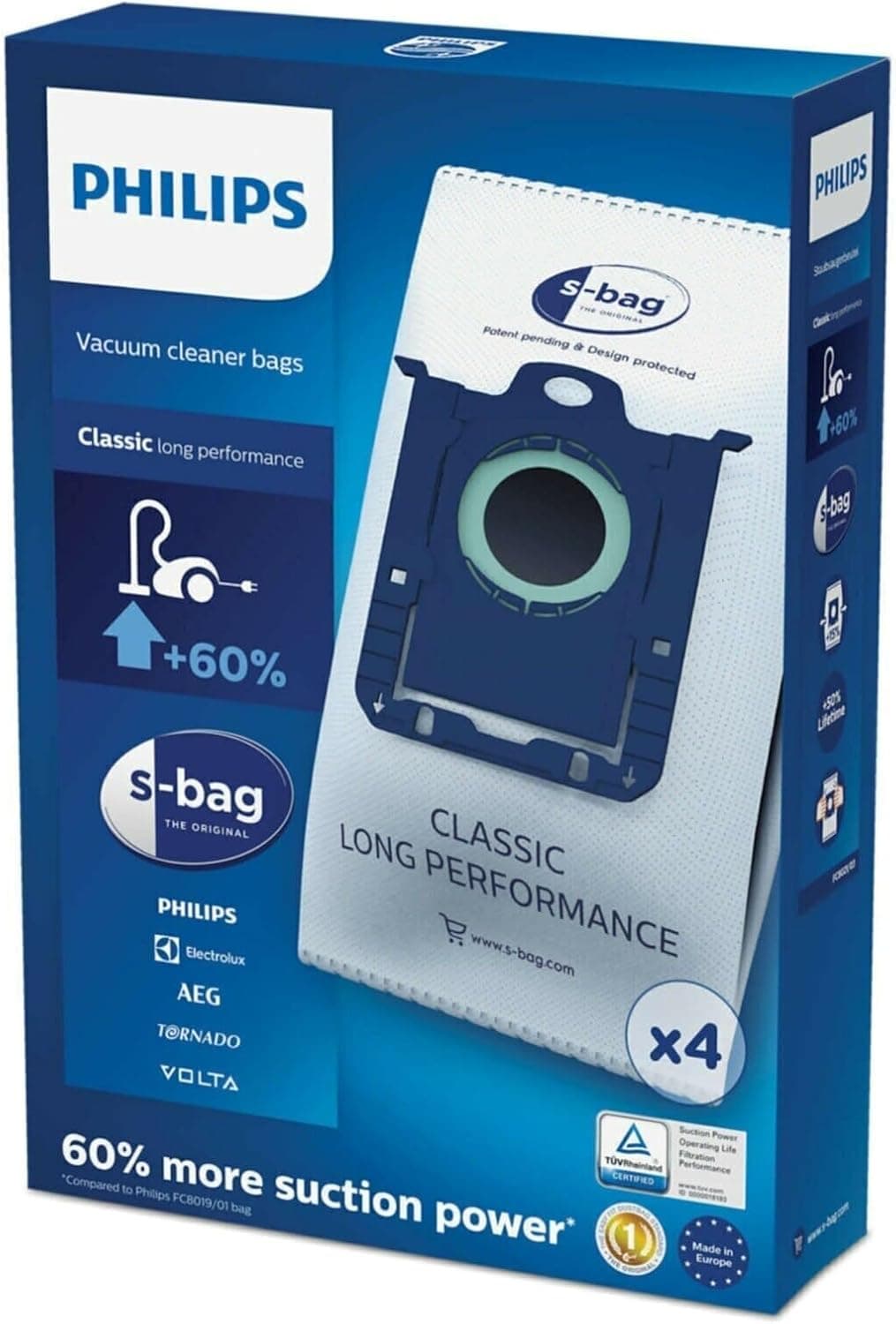 کیسه جاروبرقی Philips ست 4 عددی از نوع S-bag مدل FC8021/03 کیسه جاروبرقی Philips ست 4 عددی از نوع S-bag مدل FC8021/03